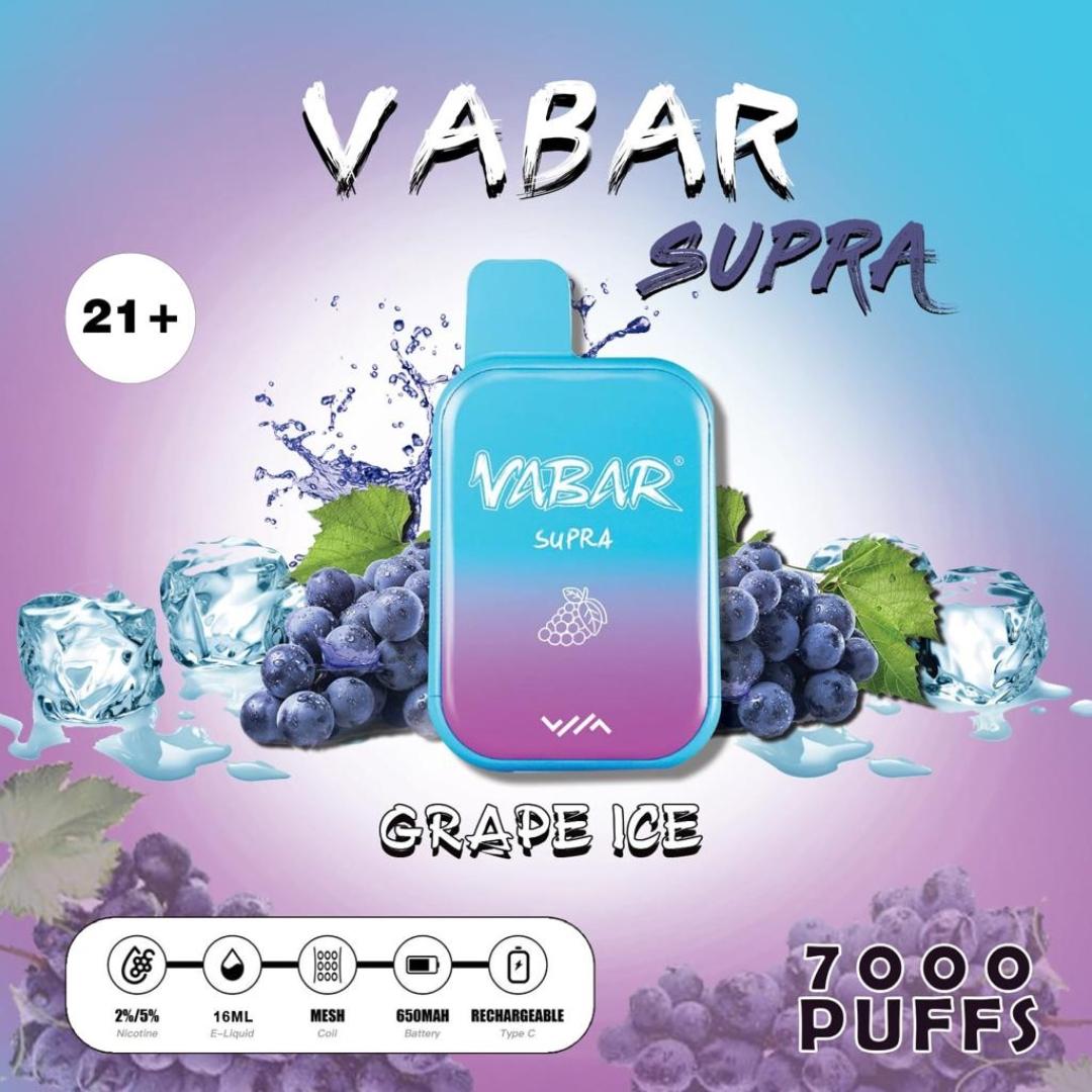 Vabar supra disposable vape 7000 - GRAPE ICE